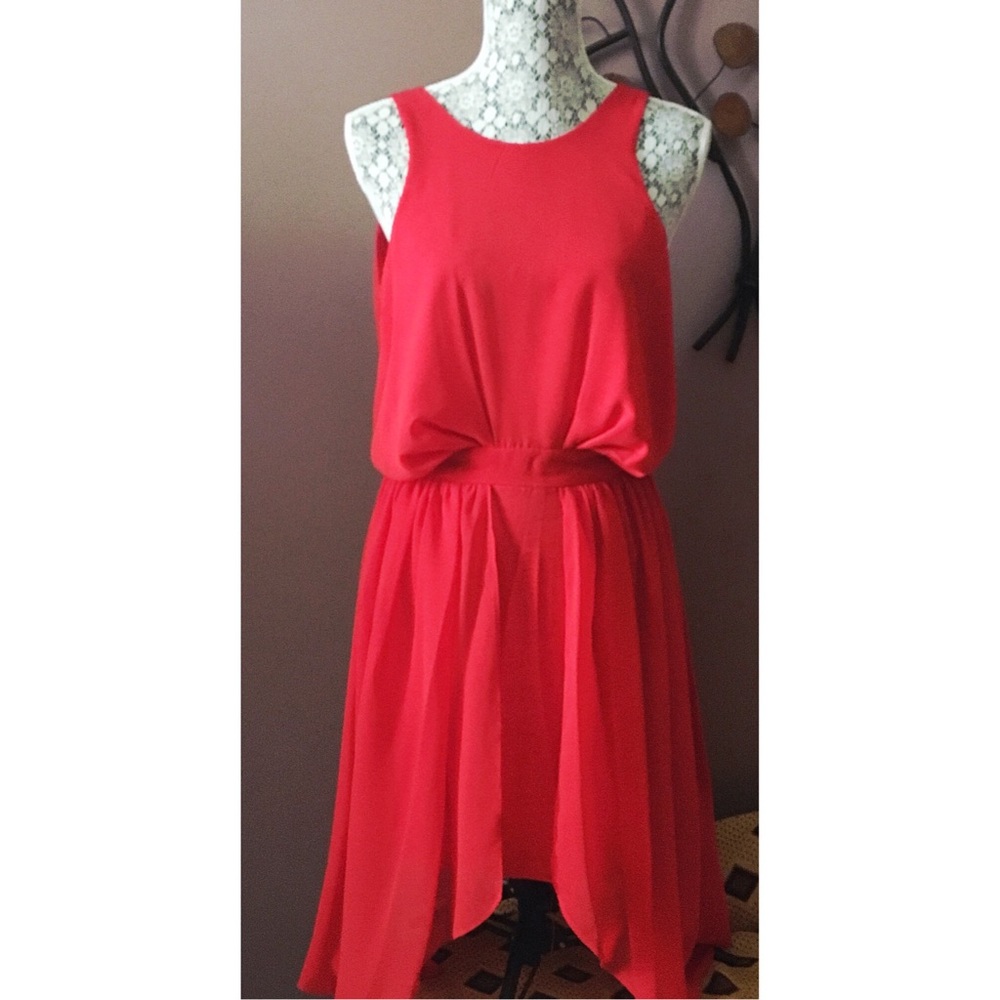 BCBGeneration Asymmetrical Red Dress Size 2 - Picture 3 of 5